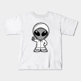 Space Alien Peace Light Version Kids T-Shirt